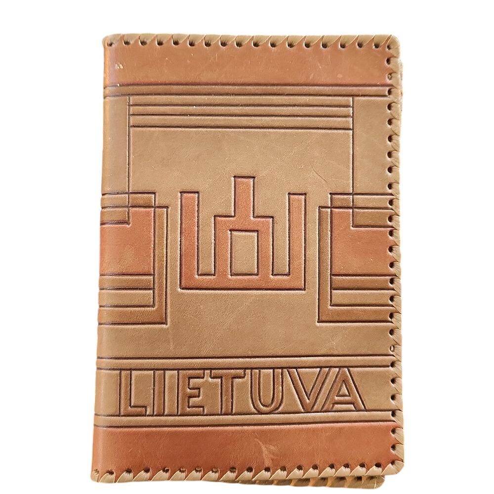 LIETUVA leather bill fold wallet from Lithuania Vintage never used